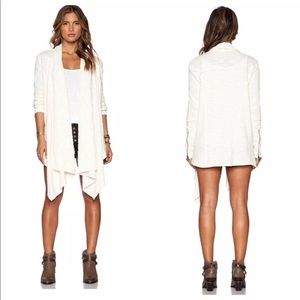 Free people nude asymmetric zipper cardigan